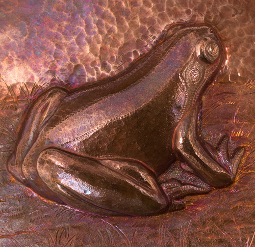 Custom Copper Panel with Frog Closeup 1